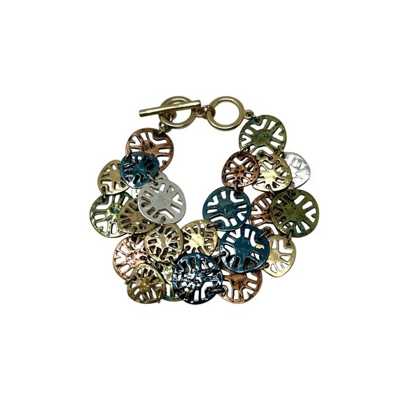 2 Handcrafted Bracelets: Mixed Metal Coin Design &‎ Blue Beaded - Picture 7 of 8